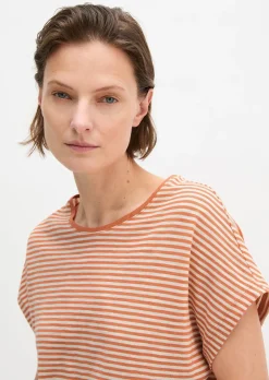 Gestreiftes T-Shirt regular aus Baumwoll-Single-Jersey