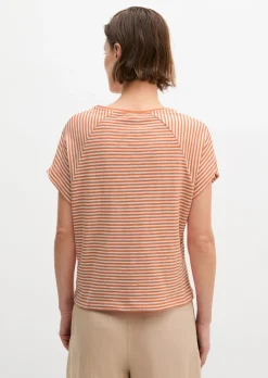 Gestreiftes T-Shirt regular aus Baumwoll-Single-Jersey