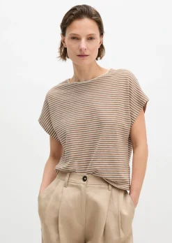 Gestreiftes T-Shirt regular aus Baumwoll-Single-Jersey