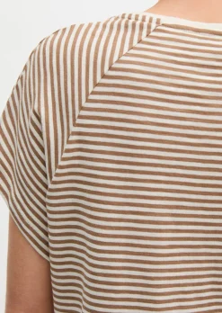 Gestreiftes T-Shirt regular aus Baumwoll-Single-Jersey
