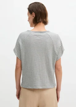 Gestreiftes T-Shirt regular aus Baumwoll-Single-Jersey