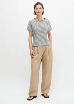 Gestreiftes T-Shirt regular aus Baumwoll-Single-Jersey