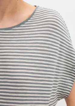 Gestreiftes T-Shirt regular aus Baumwoll-Single-Jersey