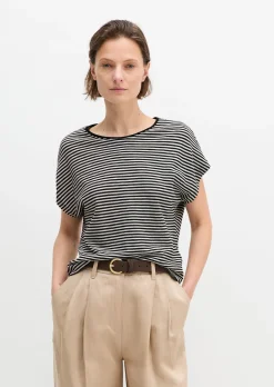 Gestreiftes T-Shirt regular aus Baumwoll-Single-Jersey