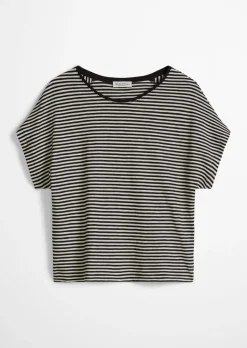 Gestreiftes T-Shirt regular aus Baumwoll-Single-Jersey