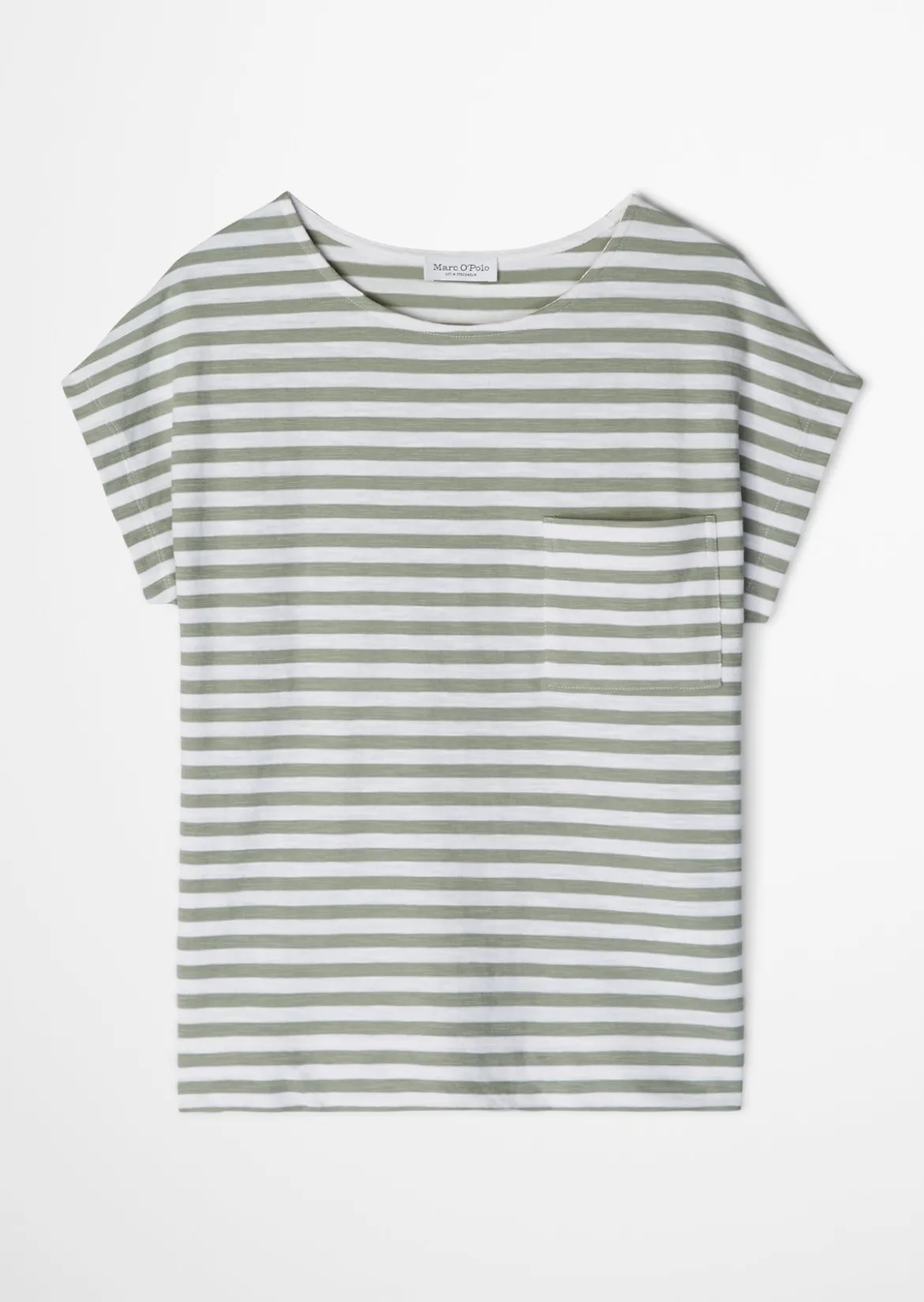 Gestreiftes T-Shirt regular aus weichem Baumwoll-Slub-Jersey