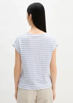 Gestreiftes T-Shirt regular aus weichem Baumwoll-Slub-Jersey