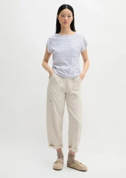Gestreiftes T-Shirt regular aus weichem Baumwoll-Slub-Jersey
