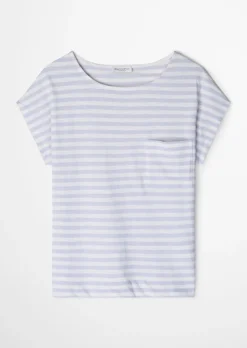 Gestreiftes T-Shirt regular aus weichem Baumwoll-Slub-Jersey
