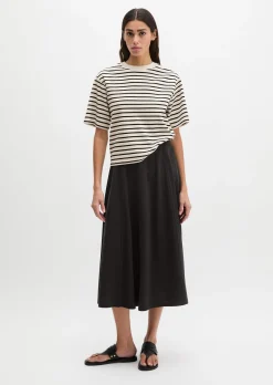 Gestreiftes T-Shirt relaxed aus Light Interlock-Jersey