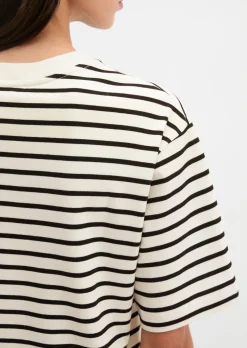 Gestreiftes T-Shirt relaxed aus Light Interlock-Jersey