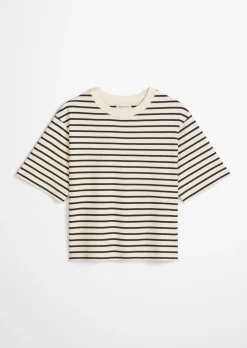 Gestreiftes T-Shirt relaxed aus Light Interlock-Jersey