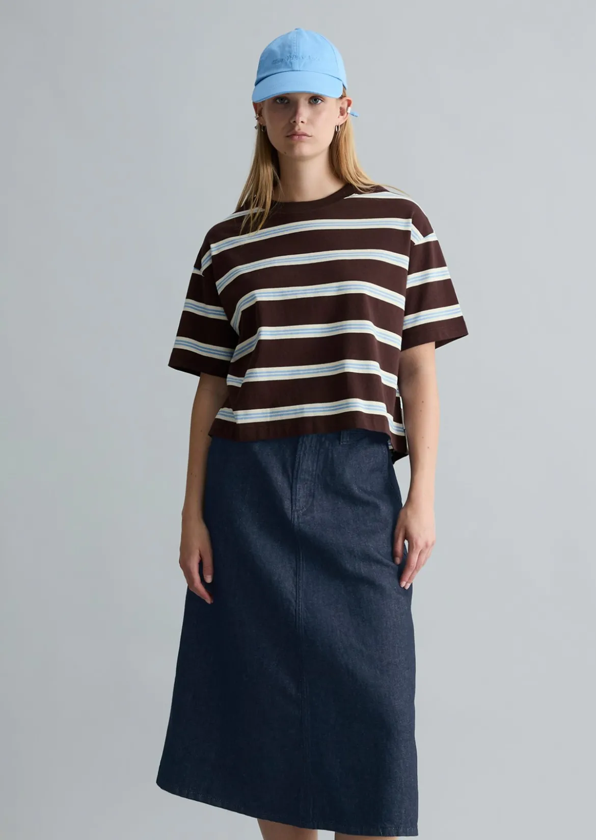 Gestreiftes T-Shirt relaxed aus Heavy Jersey