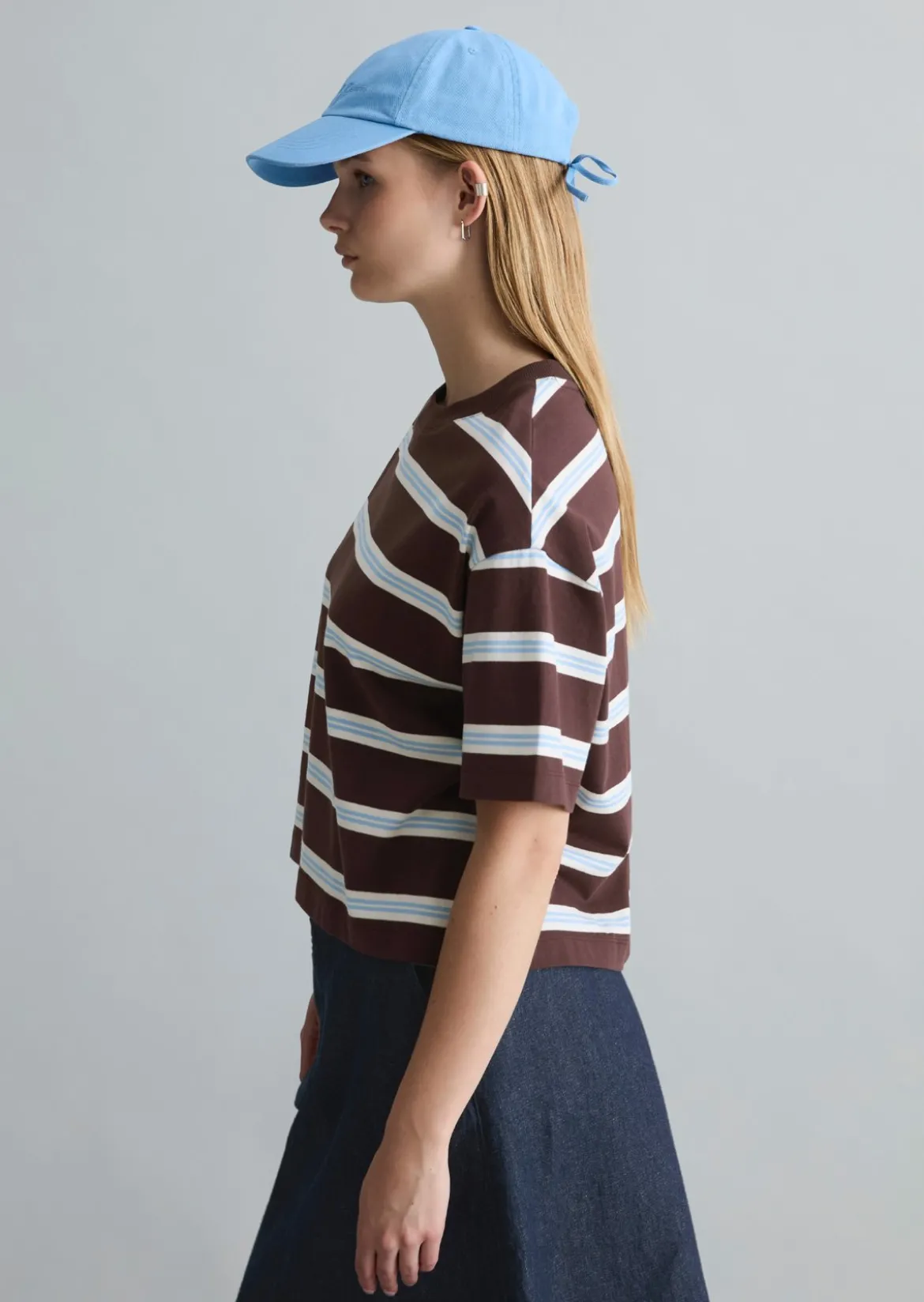 Gestreiftes T-Shirt relaxed aus Heavy Jersey