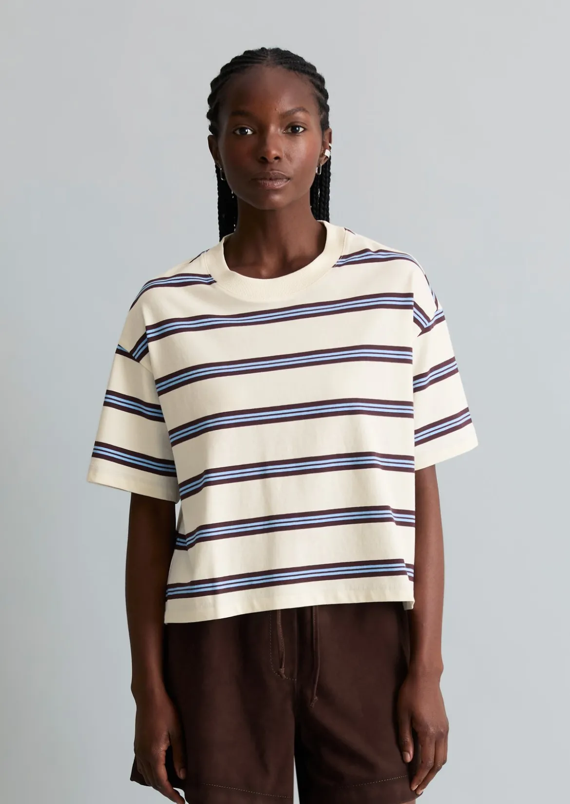 Gestreiftes T-Shirt relaxed aus Heavy Jersey