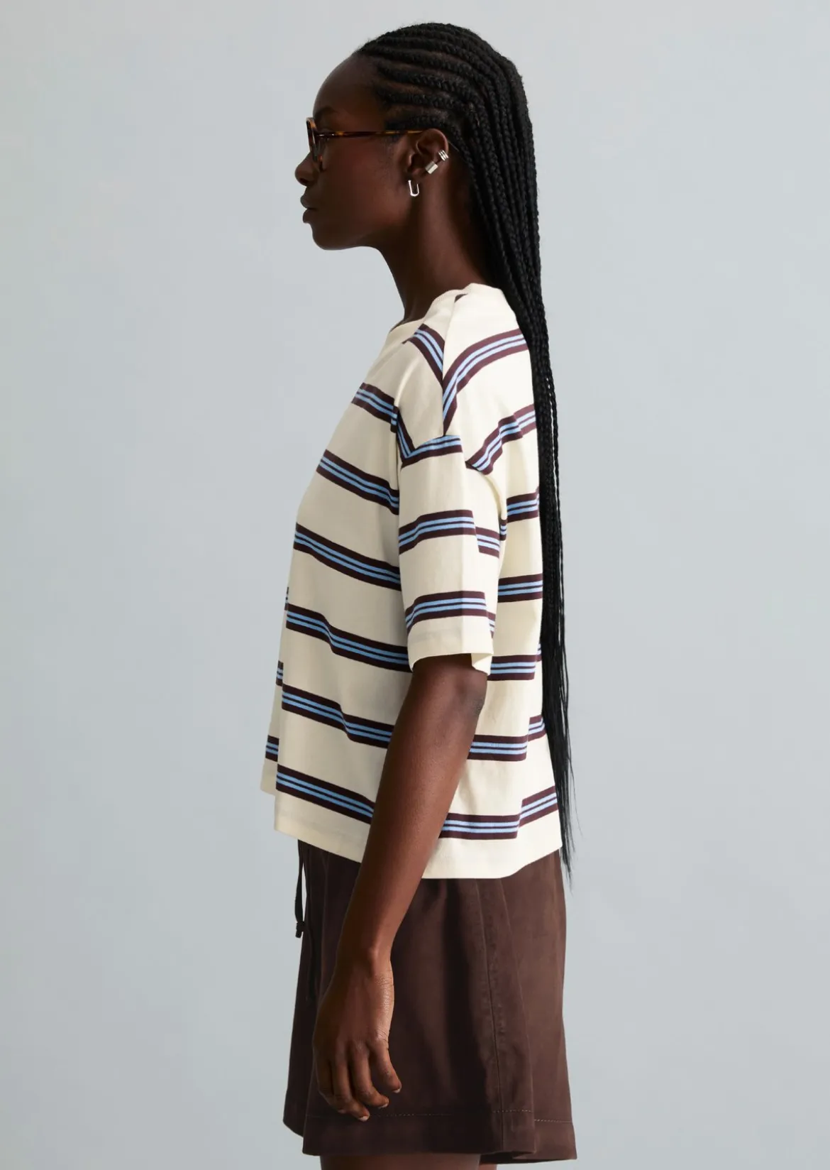 Gestreiftes T-Shirt relaxed aus Heavy Jersey