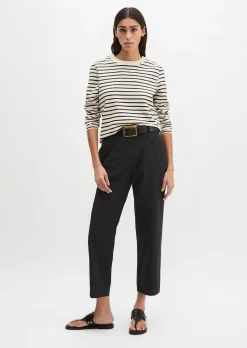 Gestreiftes T-Shirt relaxed aus Light Interlock-Jersey