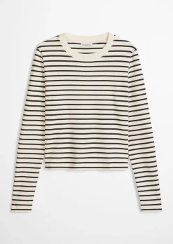 Gestreiftes T-Shirt relaxed aus Light Interlock-Jersey