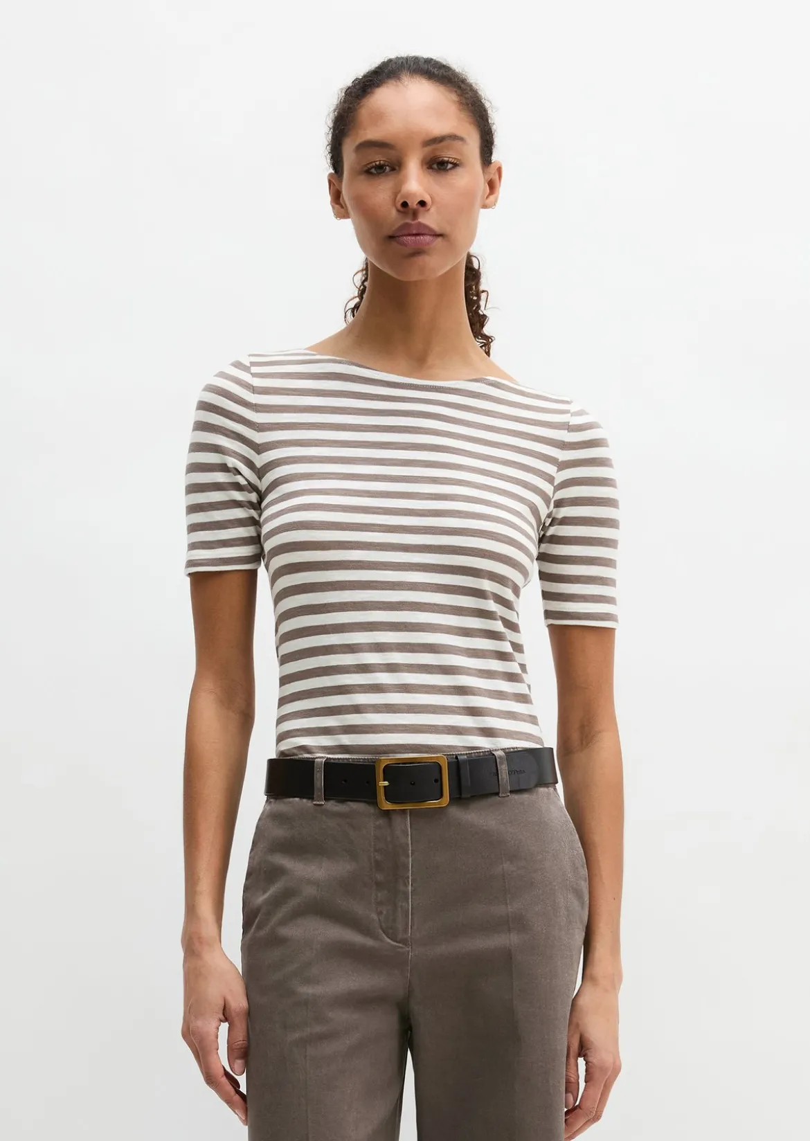 Gestreiftes T-Shirt slim aus Organic Cotton-Jersey