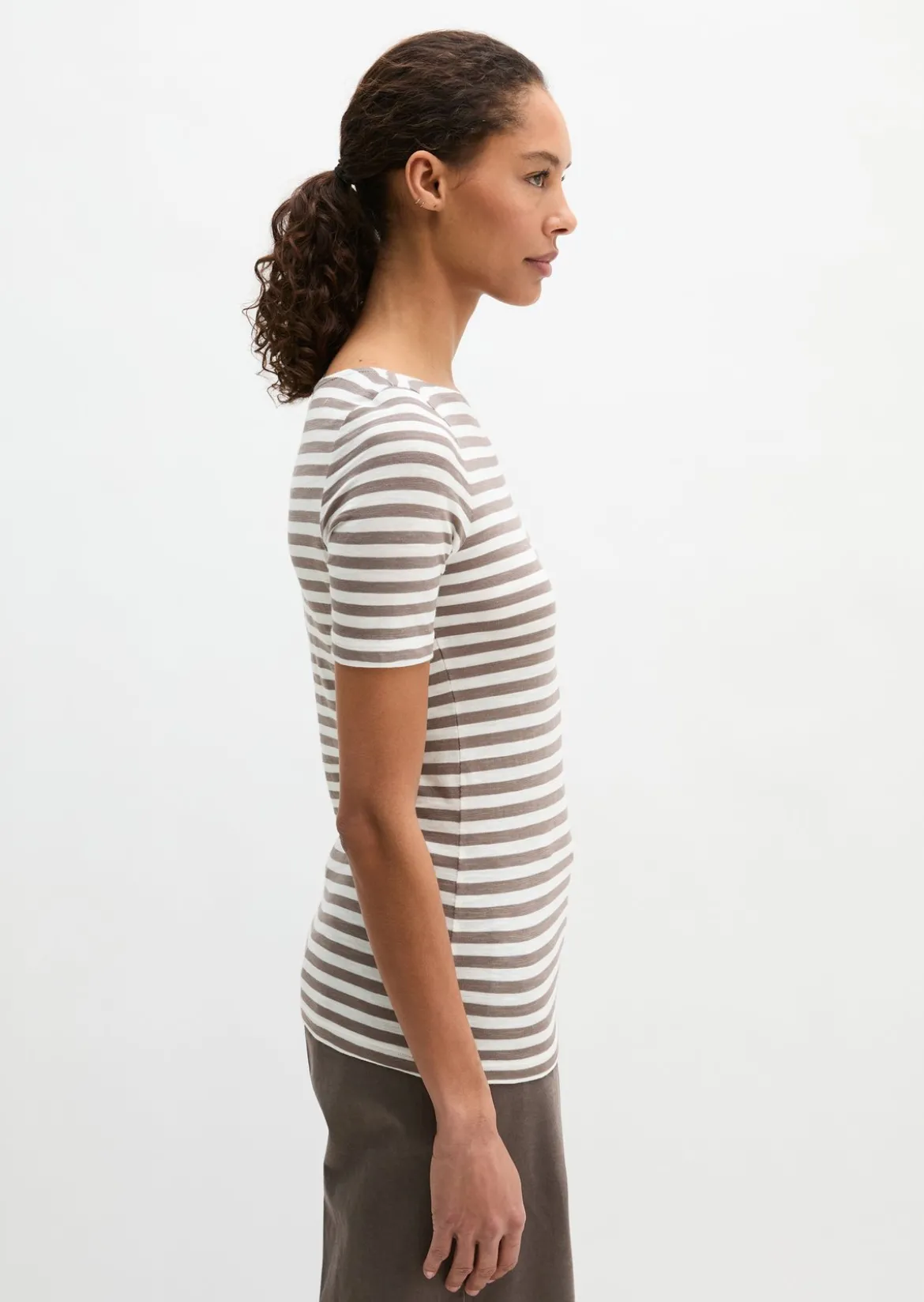 Gestreiftes T-Shirt slim aus Organic Cotton-Jersey