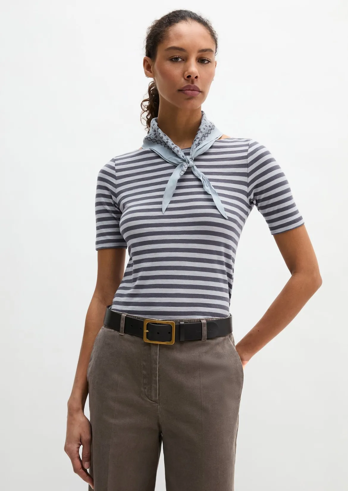 Gestreiftes T-Shirt slim aus Organic Cotton-Jersey