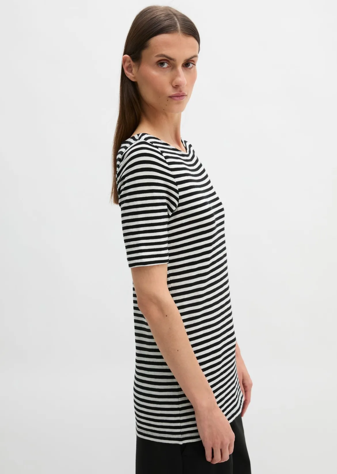 Gestreiftes T-Shirt slim aus Organic Cotton-Jersey
