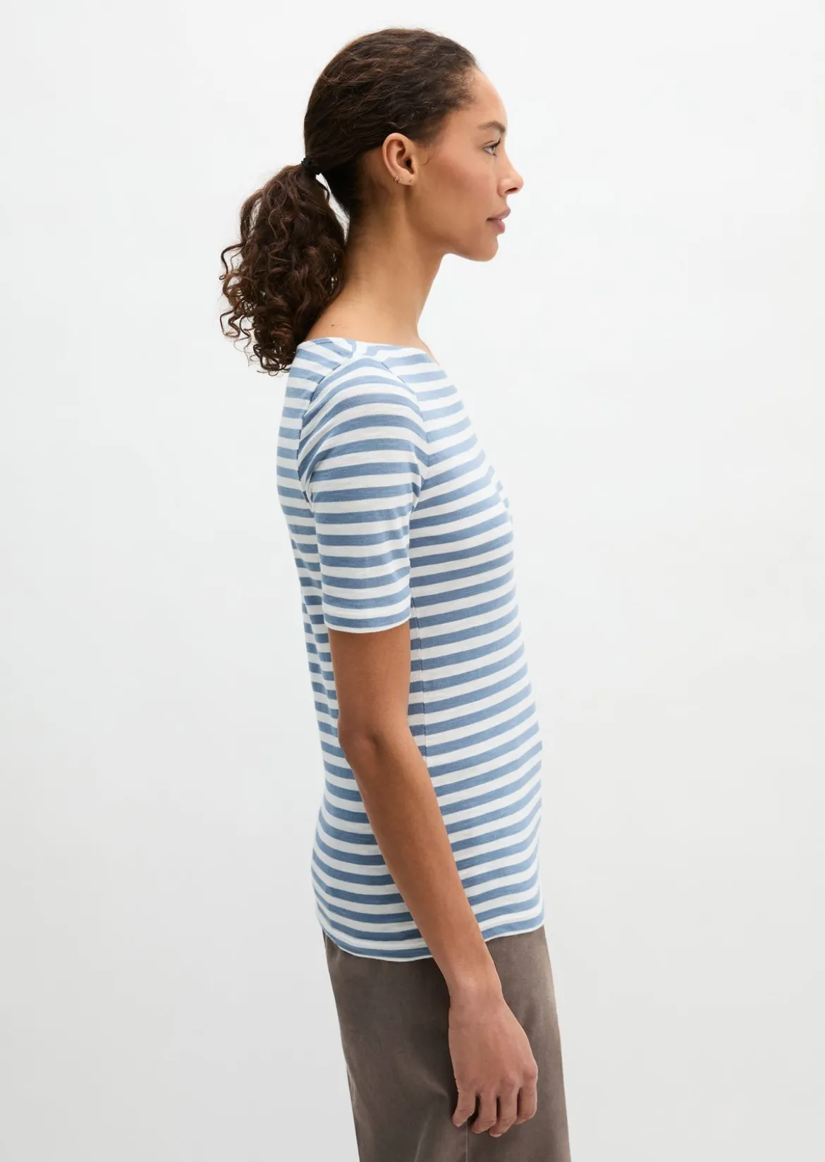 Gestreiftes T-Shirt slim aus Organic Cotton-Jersey