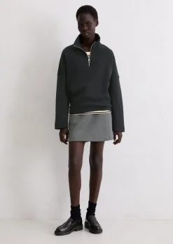 Half-Zip-Sweatshirt relaxed aus weichem Organic Cotton