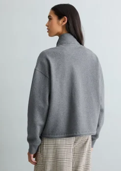 Half-Zip-Sweatshirt relaxed aus weichem Organic-Cotton-Mix