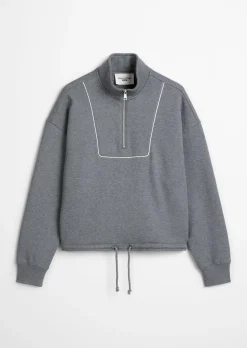 Half-Zip-Sweatshirt relaxed aus weichem Organic-Cotton-Mix