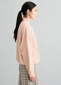 Half-Zip-Sweatshirt relaxed in Garment Dye-Qualität