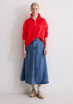 Half-Zip-Sweatshirt relaxed aus weichem Organic Cotton