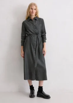 Hemdblusenkleid regular aus Baumwoll-Chambray