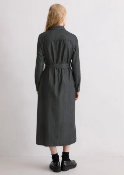 Hemdblusenkleid regular aus Baumwoll-Chambray