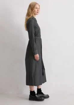 Hemdblusenkleid regular aus Baumwoll-Chambray