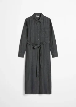 Hemdblusenkleid regular aus Baumwoll-Chambray