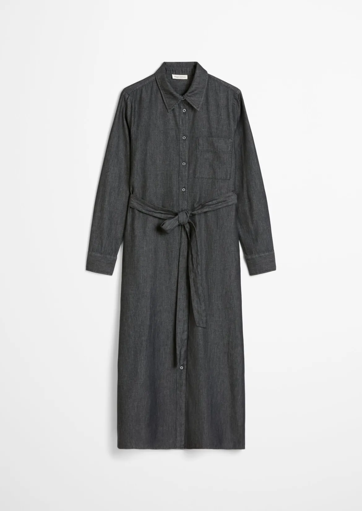 Hemdblusenkleid regular aus Baumwoll-Chambray