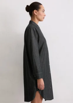Hemdblusenkleid regular aus Baumwoll-Chambray