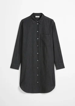 Hemdblusenkleid regular aus Baumwoll-Chambray