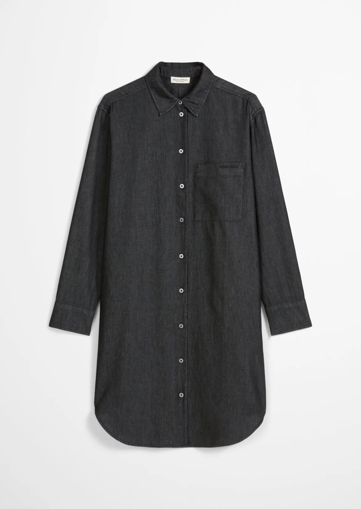 Hemdblusenkleid regular aus Baumwoll-Chambray