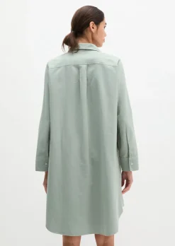 Hemdblusenkleid relaxed aus Organic-Cotton-Lyocell-Leinen-Mix