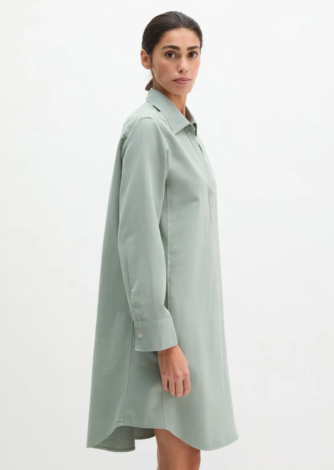 Hemdblusenkleid relaxed aus Organic-Cotton-Lyocell-Leinen-Mix