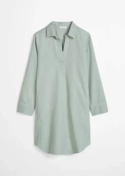 Hemdblusenkleid relaxed aus Organic-Cotton-Lyocell-Leinen-Mix