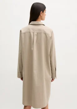 Hemdblusenkleid relaxed aus Organic-Cotton-Lyocell-Leinen-Mix