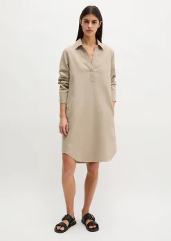 Hemdblusenkleid relaxed aus Organic-Cotton-Lyocell-Leinen-Mix