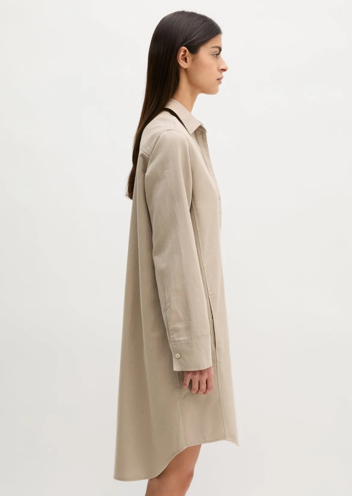 Hemdblusenkleid relaxed aus Organic-Cotton-Lyocell-Leinen-Mix