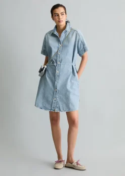 Hemdblusenkleid relaxed aus reiner Baumwolle