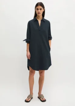 Hemdblusenkleid relaxed aus Organic-Cotton-Lyocell-Leinen-Mix