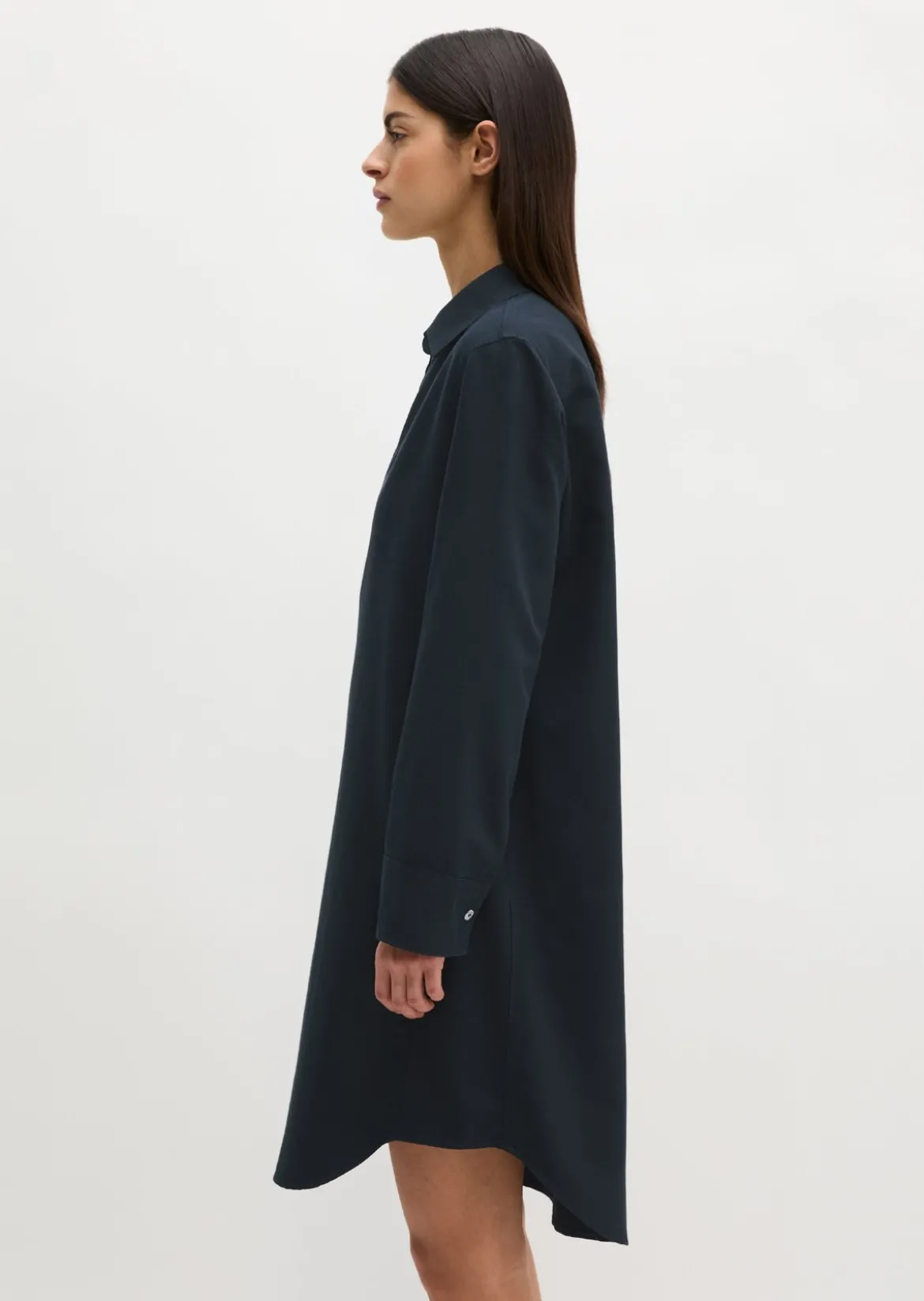 Hemdblusenkleid relaxed aus Organic-Cotton-Lyocell-Leinen-Mix