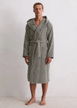 Herren-Bademantel Model Timeless Melange mit Kapuze